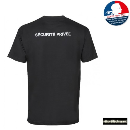 T-shirt "Sécurité Privée" + fenêtre matricule Réglementaire