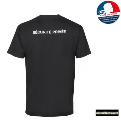 T-shirt "Sécurité Privée" + matricule (Réglementaire loi 2024)