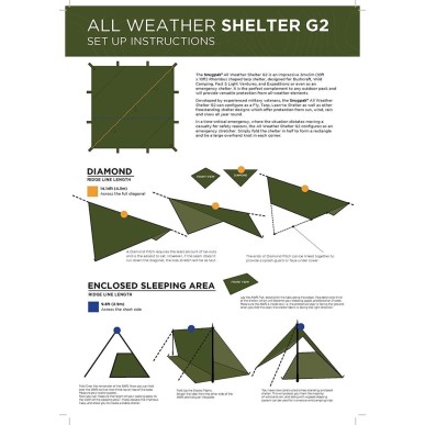 Bâche Tout Temps 3 x 3m, vert militaire - Snugpak