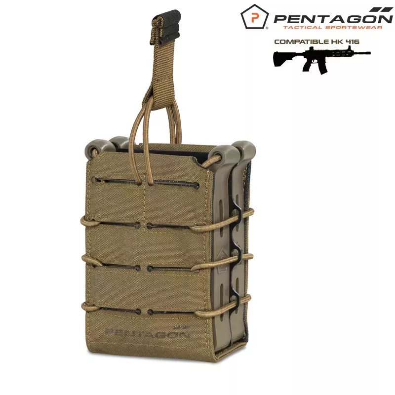 Porte-chargeur double Pentagon 5.56 M4 en couleur coyote/sable