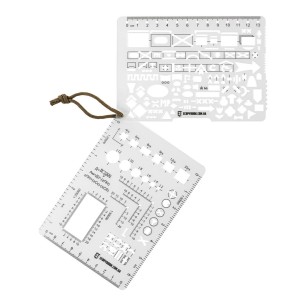 Jeu de Règles topographiques militaires TZ+M A6 - Normographe OTAN