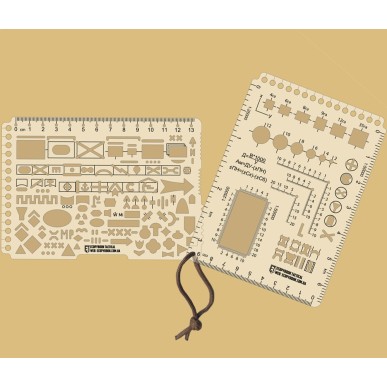 Jeu de Règles topographiques militaires TZ+M A6 - Normographe OTAN