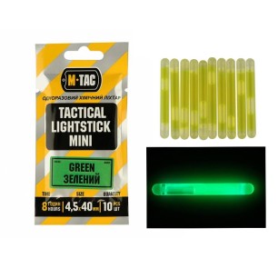 Mini bâtons lumineux M-Tac 4,5 x 40 mm Vert (10 pièces)