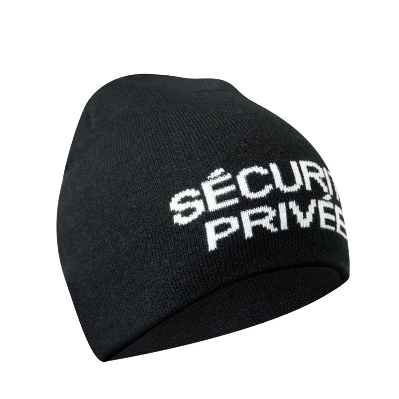 Bonnet chaud marquage "Sécurité Privée", couleur noir