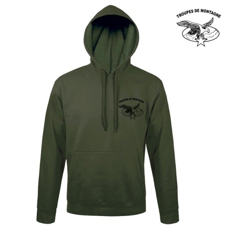 Sweat logo "Troupes de Montagne" - Vert Armée