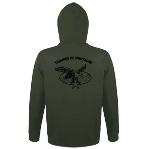 Sweat logo "Troupes de Montagne" - Vert Armée