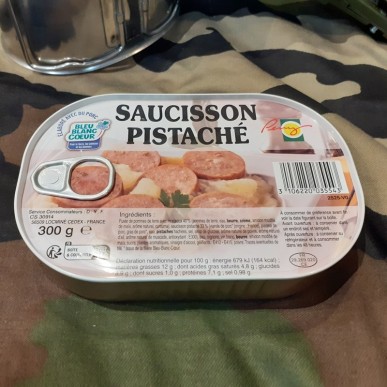 Ration de combat (conserve) Purée et saucisson pistaché - DL : 09/2027